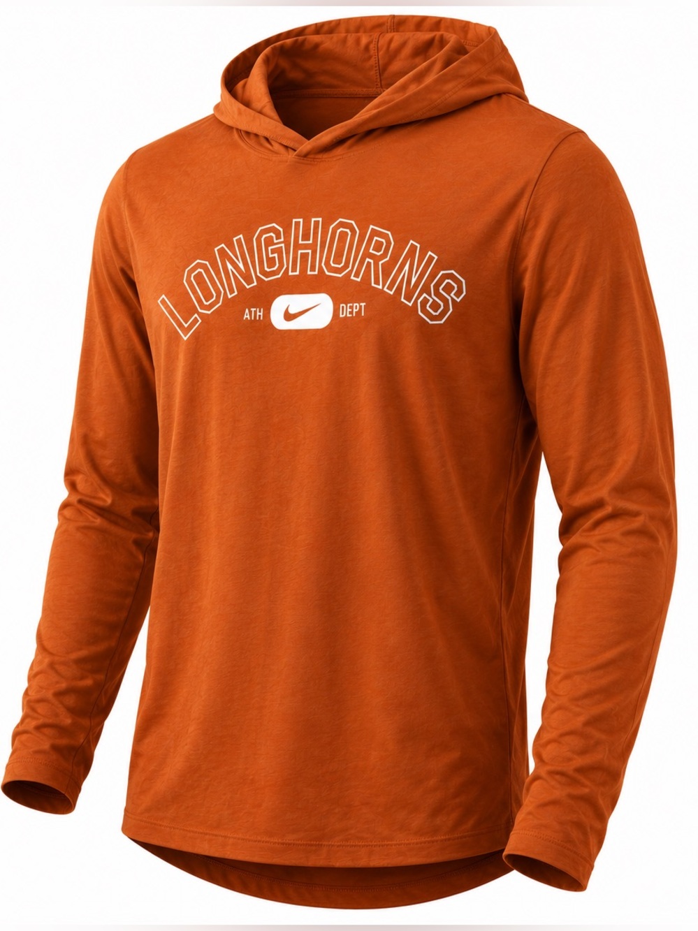Nike Longhorns Orange Hooded Long-Sleeve Tee Shirt Size Medium